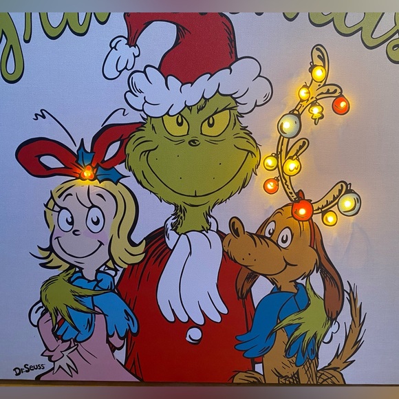 2021 Dr. Seuss holly jolly Christmas The Grinch wall art - Picture 5 of 11